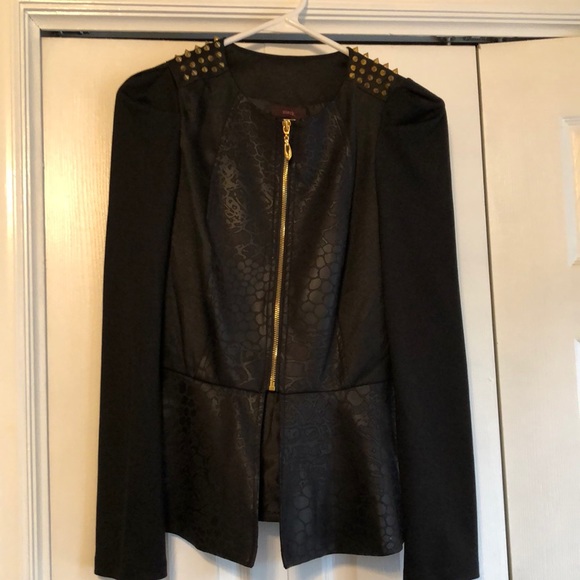 mark. | Jackets & Coats | Mark Black Peplum Studded Shoulder Jacket ...